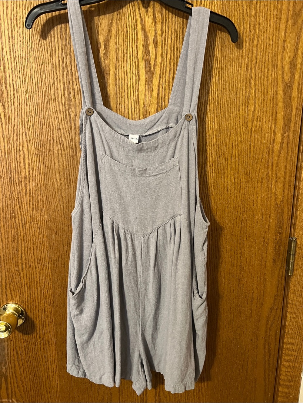 Amazon Light Gray Women's Romper Overalls with Front Pocket